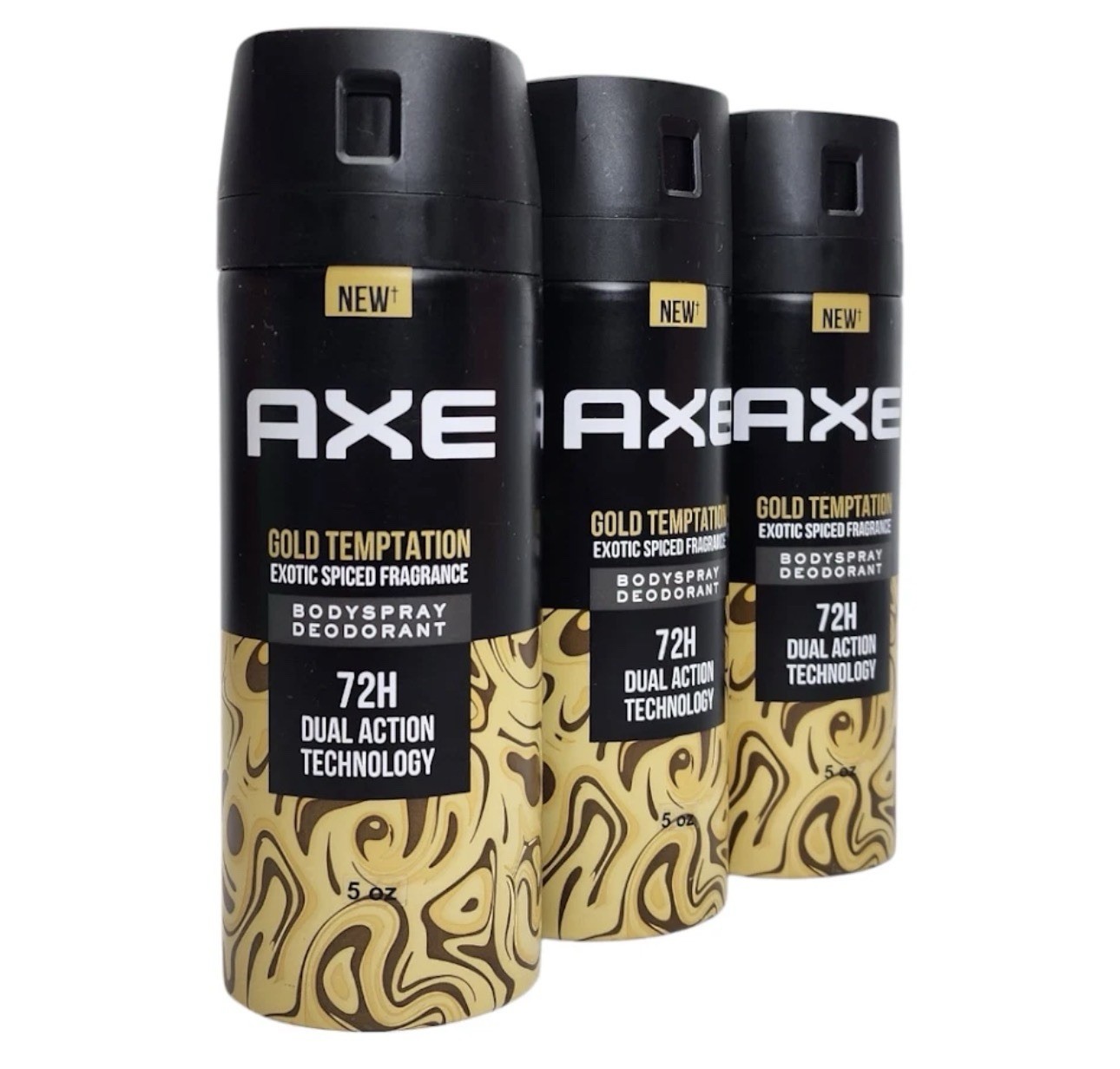 3 Pack Axe Gold Temptation Deodorant Body Spray for Men, 150ml.