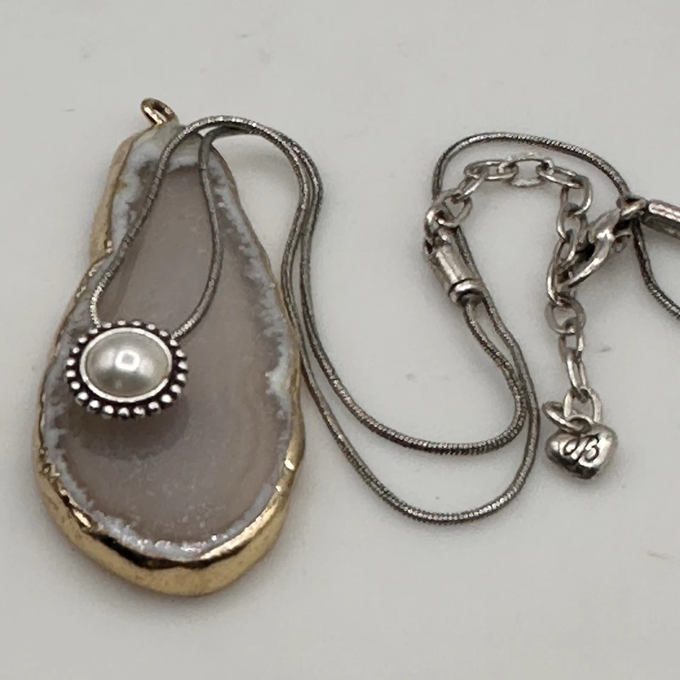 Collar Colgante Pequeño Plata Perla Brillo Brighton Ajustable 16 a 18 Pulgadas Foto 4 de 4