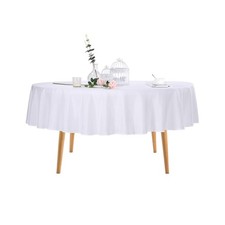 Ascoza 2pack 70 Inch White Round Tablecloth in Polyester Fabric for Wedding/B...