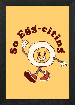 So Egg-citing Cartoon Ei Figur gerahmtes Wandbild Poster Leinwanddruck Bild