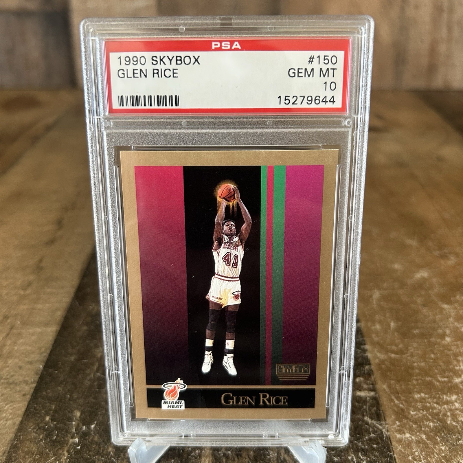 1990 SKYBOX GLEN RICE #150 RC HEAT ROOKIE CARD PSA 10
