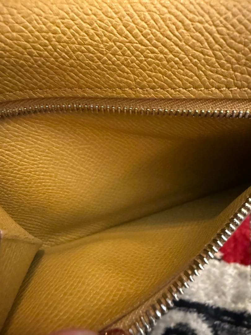 Hermes Kelly Pocket Sesame Epsom Leather Compact Wallet W/Box Good Condition image 4