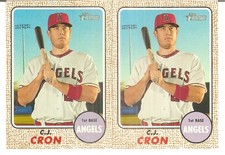 2 CARD 2017 TOPPS HERITAGE C.J. CRON BASEBALL CARD LOT #53