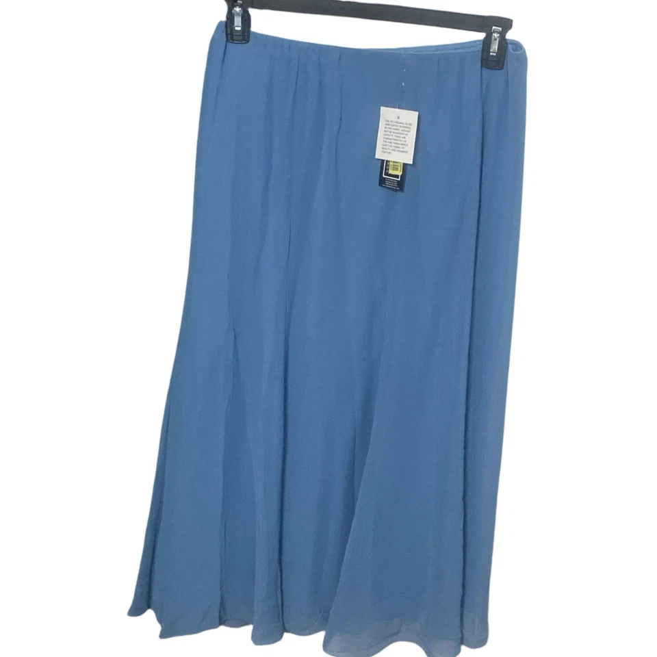 Alex Evenings Maxi Skirt Size 1X Women's Blue Chiffon A-line Flare Hem - Image 2 of 4