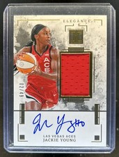 2025 Panini Impeccable WNBA Jackie Young Elegance Jersey Auto Gold #/49 Aces