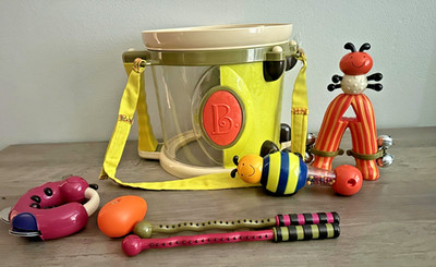 Battat B Parum Pum Pum Drum Set Musical Childs Toys Instruments 6 Instruments