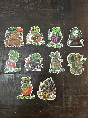 Rat Fink Grooviest Ghouliest & Finkies Vinyl Sticker Decal + Nine Other Stickers