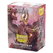 Dragon Shield 100 Standard Card Sleeves Dual Matte 25th Special Edition Red Gold
