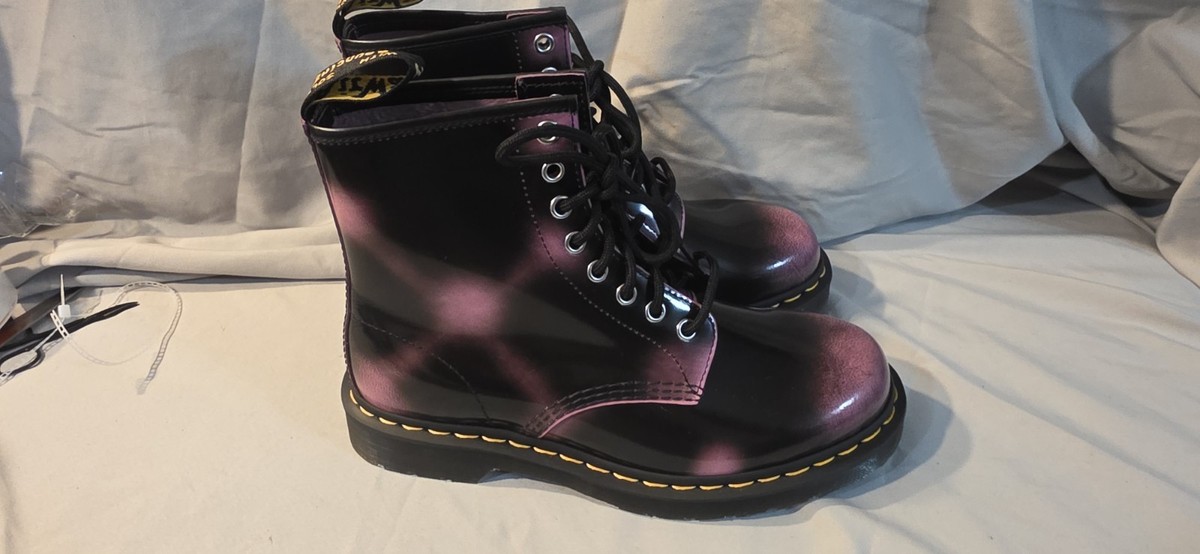 NWOB Dr. Martens 1460 Arcadia Distressed Leather Lace-Up Boots – Pink / Size 6 Dr. Martens - 1460 Boots in Cherry Red Arcadia – gravitypope main image 2