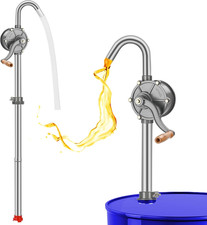 55 Gallon Drum Pump | Rotary All-Aluminum Manual Hand Transfer Pump for 5-55 Gal