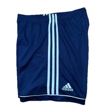Adidas Mens Shorts Soccer Trio Logo Blue size Medium