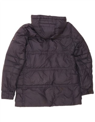 Henry Cottons Mens Hooded Padded Jacket IT 48 Medium Navy Blue