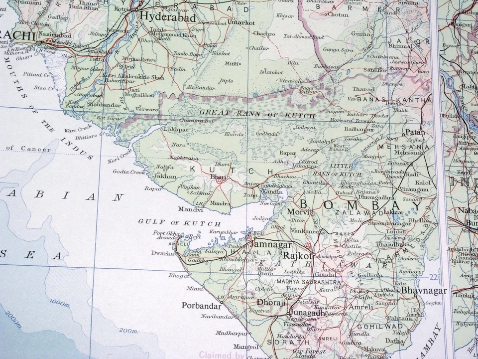 Mapa vintage de Afganistán 1959 Pakistán Cachemira/Karachi mapa insertado Foto 3 de 4