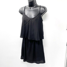 BeBop Juniors Black Flounce Top Spaghetti Strap Lined Dress Size Small NEW