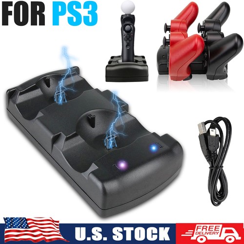 Dual USB Charging Dock Stand Charger Station For Sony PS3 Move Controller Consol