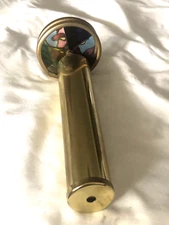VINTAGE DOUBLE STAINED GLASS TURNING WHEELS SOLID BRASS 7" KALEIDOSCOPE