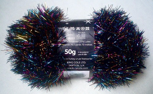 King Cole TINSEL CHUNKY Yarn #3470 CIRCUS SPARKLING METALLIC Eyelash 50 Grams - Picture 4 of 4