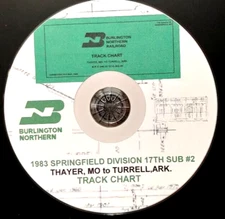 Burlington Northern RR 1983 Springfield Div  17th Sub #2 Chart PDF Page on DVD