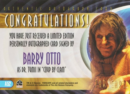 Farscape Through the Wormhole Auto Autograph A52 Barry Otto as Dr. Tumii - Picture 2 of 2