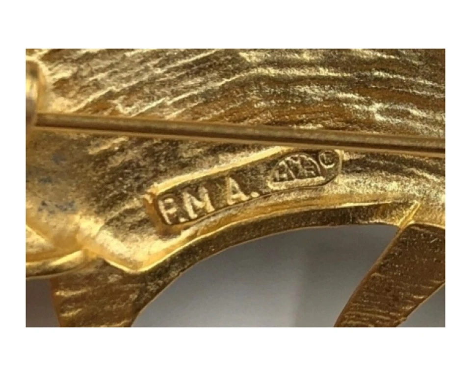 黑金猫胸针 18K 镀金锡币现代设计美国制造 — 第 4/4 张图片