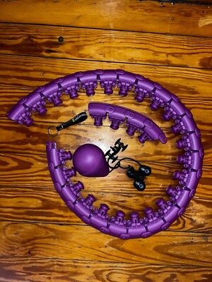 Weighted Hula Hoop Purple Plus Size 28 Knots 45'' Abdominal Weight loss Exercise