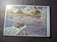 Mint Germany Military Postcard Infantry Soldiers on Boat House of German Art