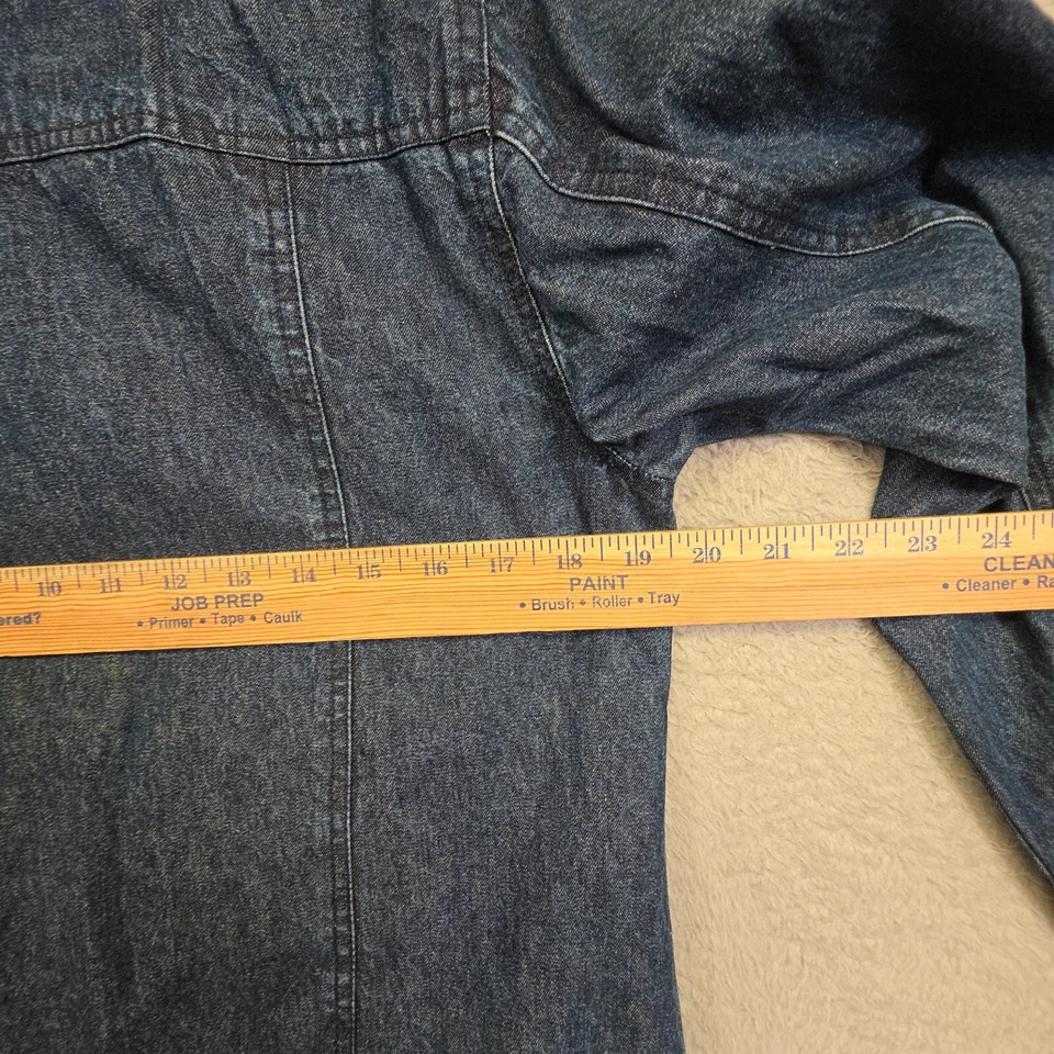 Serengeti Denim Jacket Womens S Blue Rose Boho Y2K Floral Embroidered Trucker - Image 3 of 4