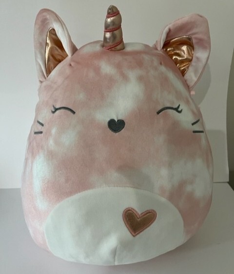 Squishmallow Pink Cat Unicorn Fedora Plush 16