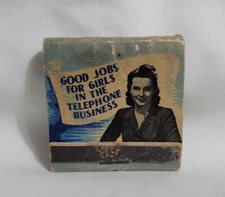 Vintage Virginia Bell System Telephone Jobs For Girls Matchbook Advertising Full