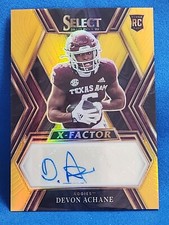 DEVON ACHANE 2023 SELECT DRAFT PICKS X-FACTOR AUTO XS-DAC GOLD PRIZM SSP /10 RC