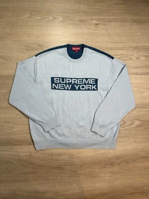 Pull Supreme 2-Tone sweater blue logo tricoté taille M - Photo 1/4