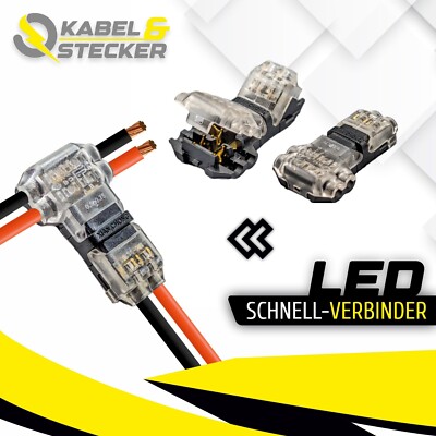   2x LED T-Pine Connector Connector Cable Connector Audio Connector 2 Pin  
