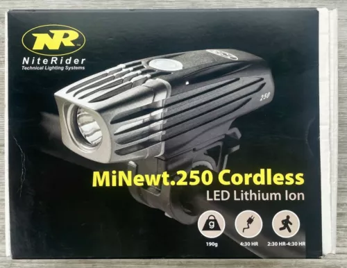 NiteRider MiNewt 250 Lumens Rechargeable LED Bicycle Front Light - Tested!