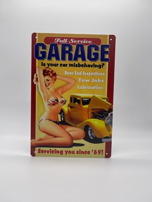 Blechschild Full Service Garage 20x30cm Nostalgie Retro Reklame Vintage Deko