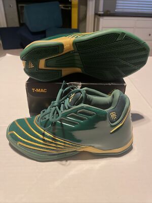 Adidas Mens Size TMAC Restomod Green Gold Basketball