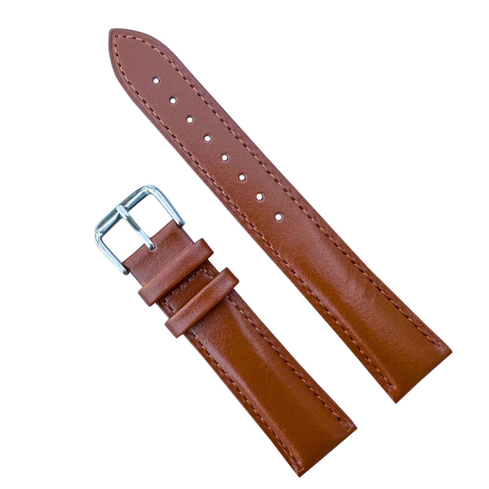 Leather Watch Strap Genuine Smooth Grain Band Black Brown Blue 16 18 20 22 mm UK eBay
