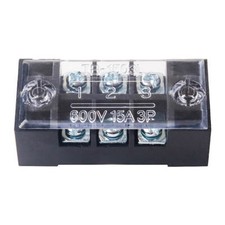 Dual Row 3 Position Screws Terminal Electric Barrier Strip Block 600V 15A 15PCS