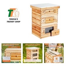 Bee Hive 10 Frame Bee Hives Starter Kit, Beeswax Coated Fir Wood, 2 Deep + 1 ...