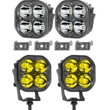 2pcs 3 Led Round Off Road Driving Spot Lights Work Flood Pods Truck 4wd Atv 12v