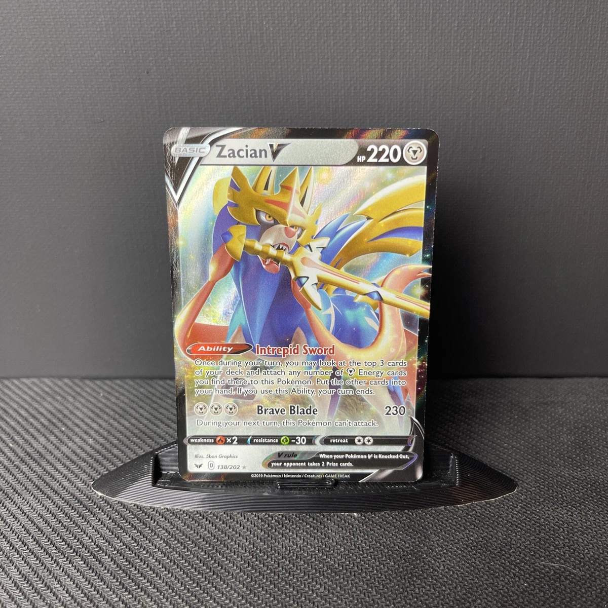 Zacian V 138/202 Holo Rare Sword and Shield Pokemon Card TCG NM