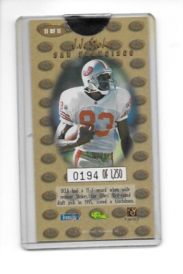 1995 CLASSIC PRO LINE Jumbo #11 J.J. STOKES RC (49ers) # 0194/1250