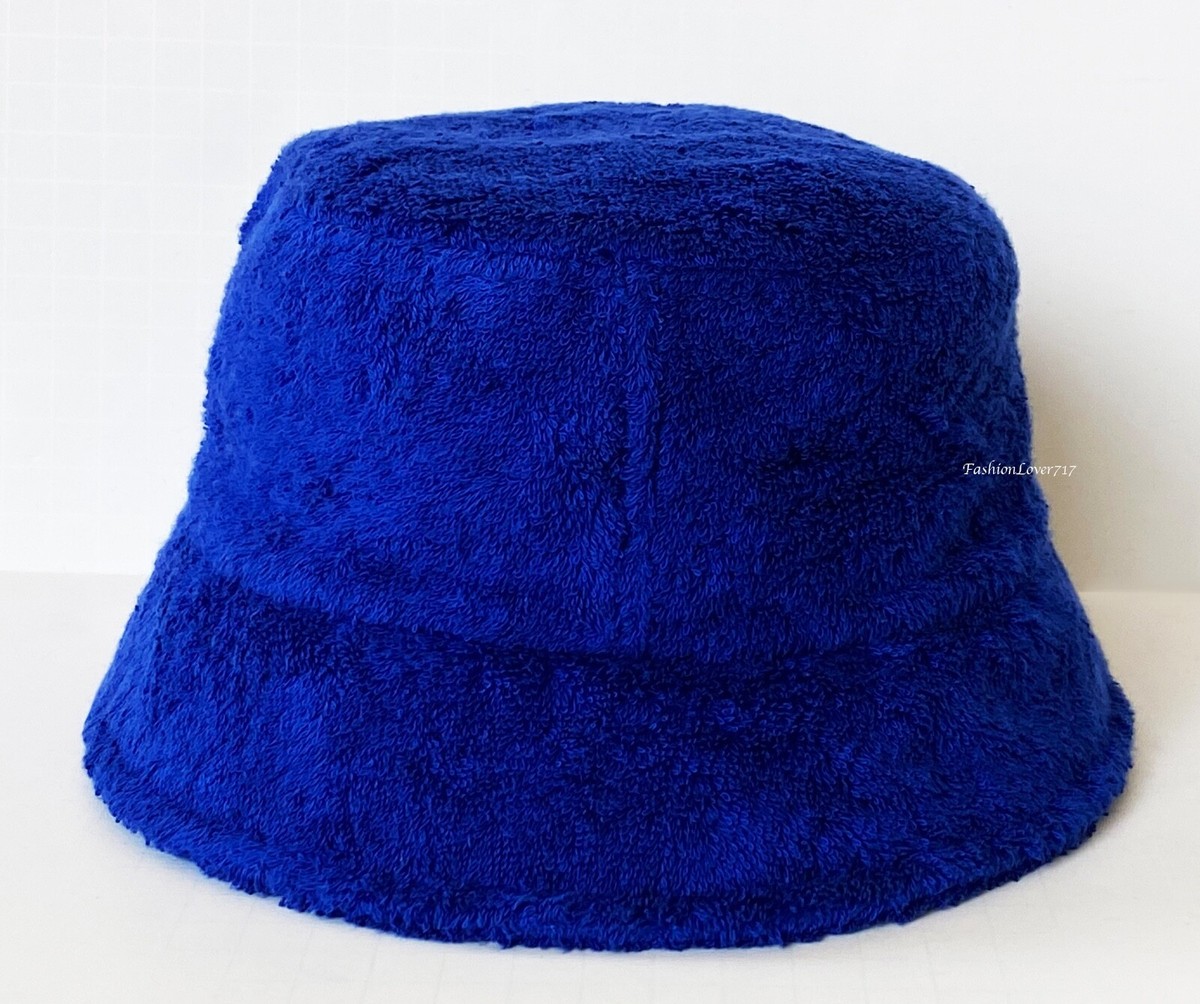 21C CHANEL BLUE TERRY CLOTH CC LOGO BUCKET CLOCHE HAT M | eBay