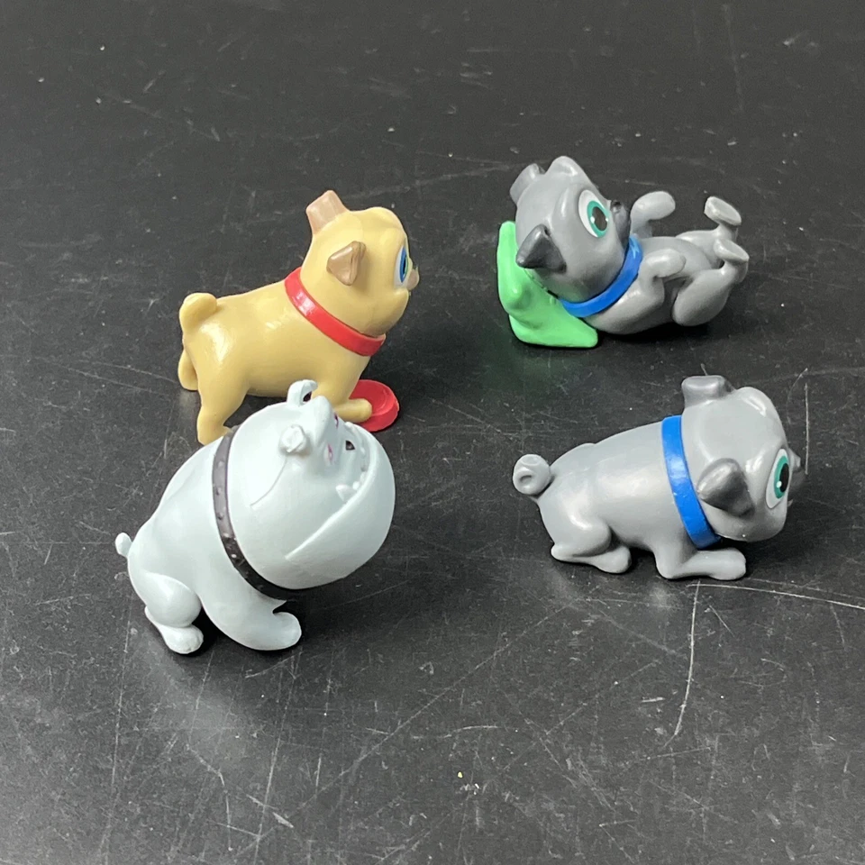Lote de 4 bonecos de brinquedo Disney Jr Puppy Dog Pals Rolly Rufus Bingo Just Play PVC 2" - Imagem 4 de 4