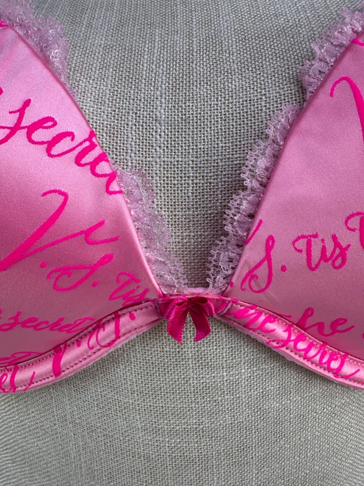 Victoria's Secret Dream Angels Demi Bra Pink Logo Padded Women's 34C Sexy - Image 2 of 4