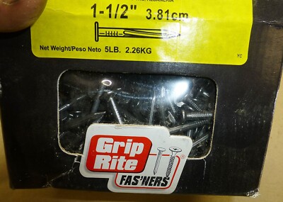 Grip-Rite 1-1/2 in Steel Fluted Masonry Nails 5 lb. Box