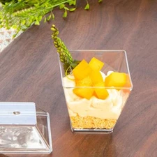 Dessert Cups 50 CT 2oz Plastic Parfait Appetizer Cups with Spoons Dessert Bowls