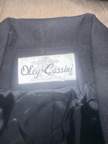 Blazer Oleg Cassini vintage anni 80 doppiopetto manica corta taglia 8 - Foto 3 di 3
