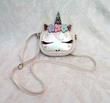 Girls Unicorn Shoulder Purse - Children's Zippered Pocketbook Bag