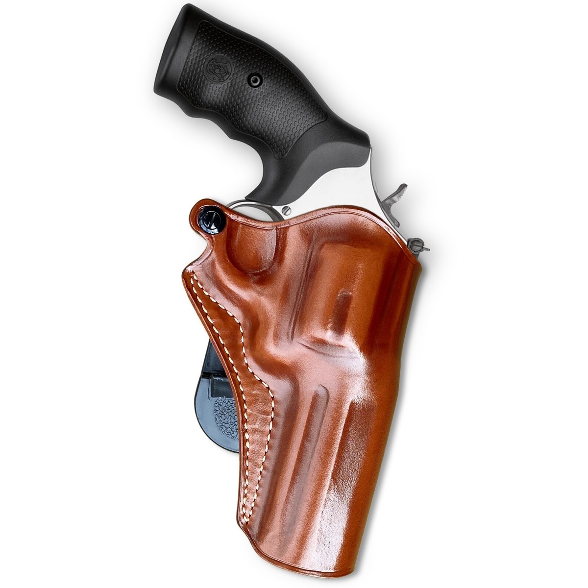 Leather Paddle Holster For S&W Model 686 Plus 357 Magnum 7-Shot 4