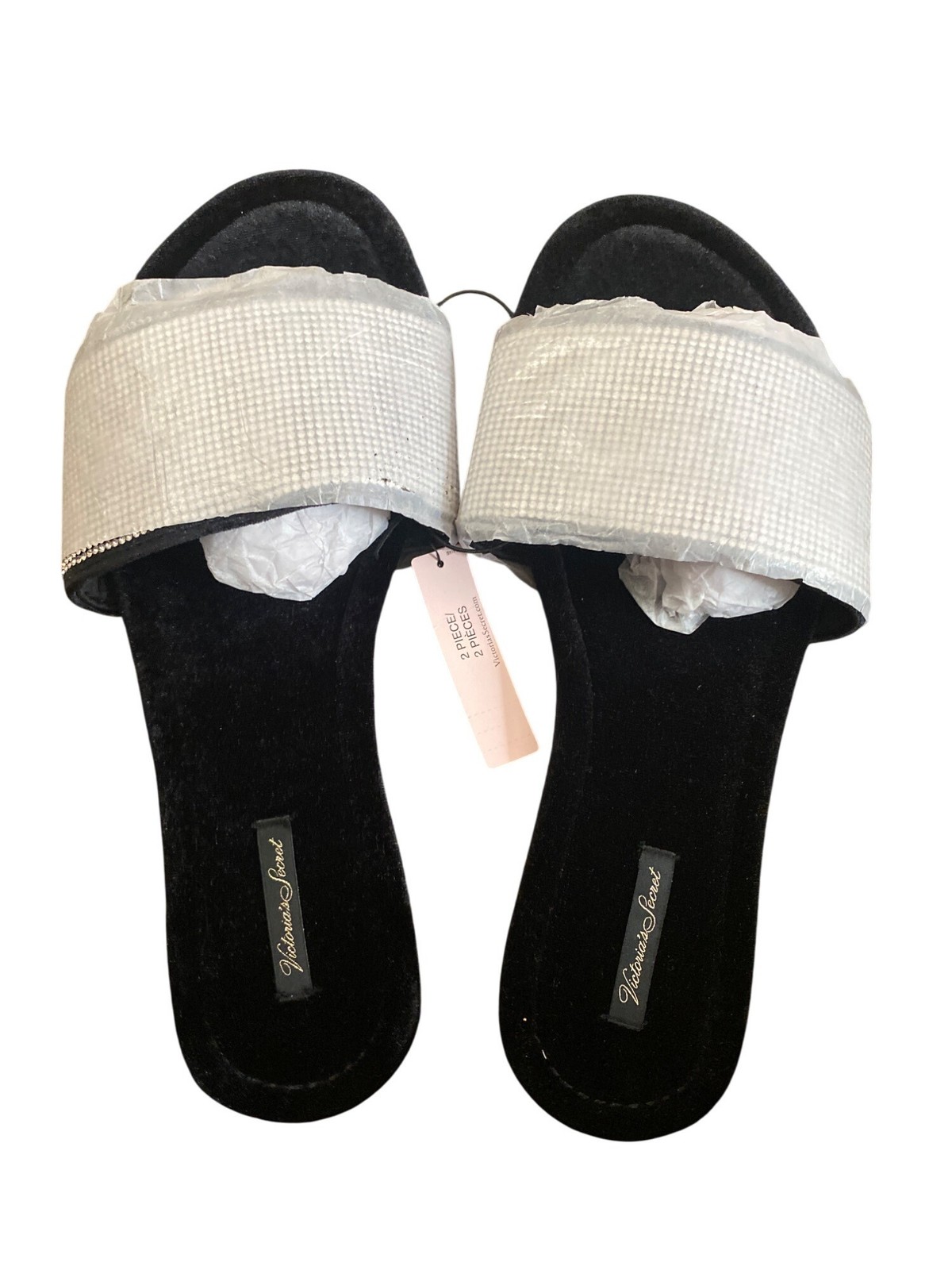 SAOLA Victorias Secret Pantofole Bling Suola in Velluto Infradito Taglia Large (9 10) NUOVE